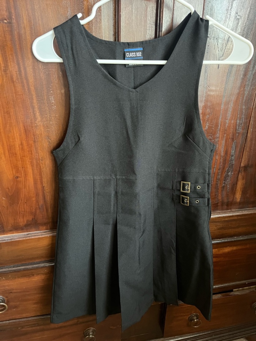Class 102 Girls' Black Pleated Casual Dress